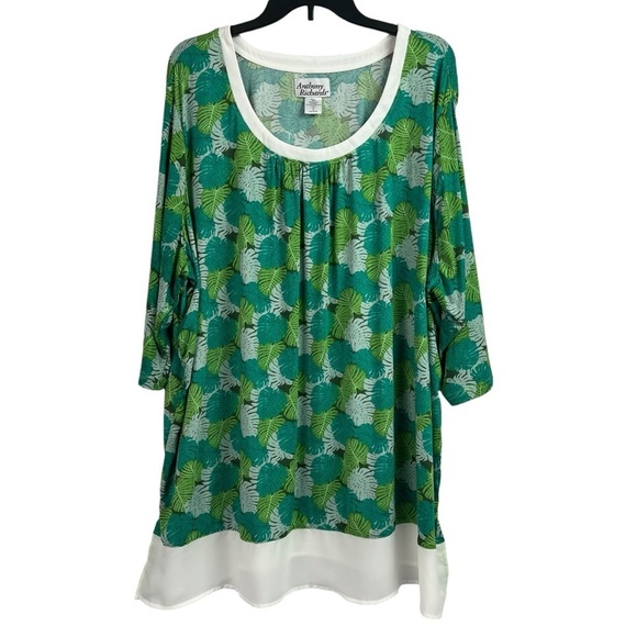 Anthony Richards Womens 2 Piece Pant Tunic Top Set Stretch Soft Slinky 3X - Picture 2 of 15